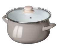 Altom Garnek emaliowany 20cm z pokrywą szklaną 2,7l taupe - 1580545 - zdjęcie 2